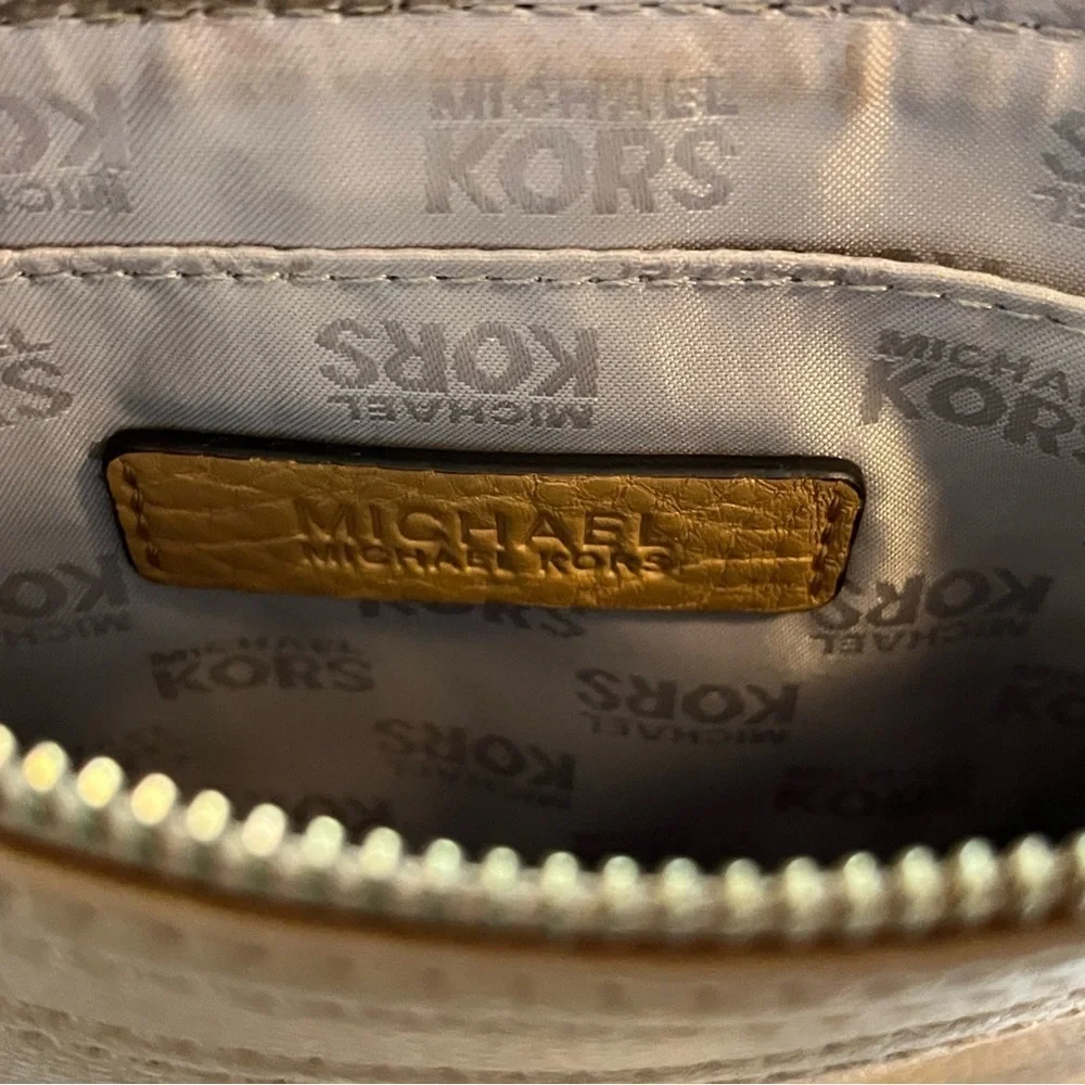 Michael Kors Small Adjustable Leather Crossbody Bag Purse Carmel Brown EUC